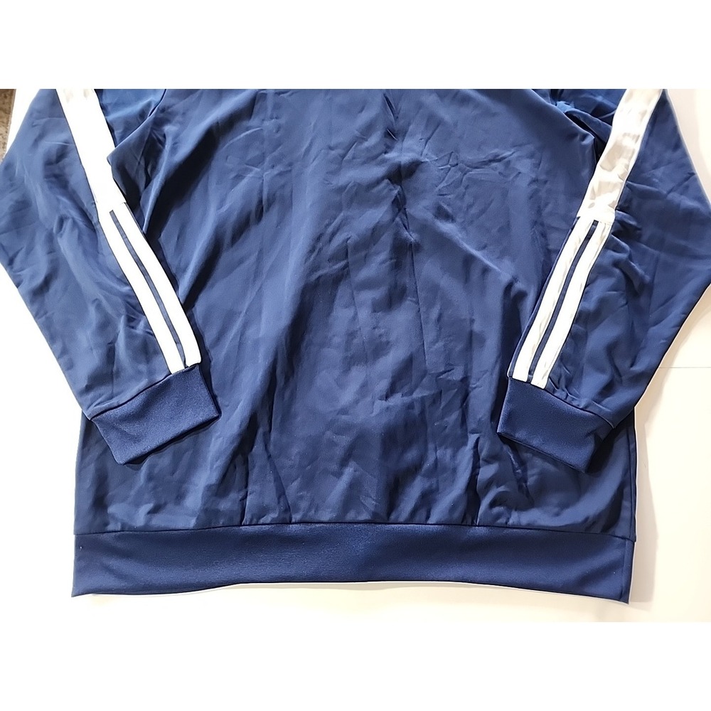 adidas Men's XLT 3-Stripes Colorblock Track Jacket Navy Blue White JL8597 NWT - Picture 11 of 12
